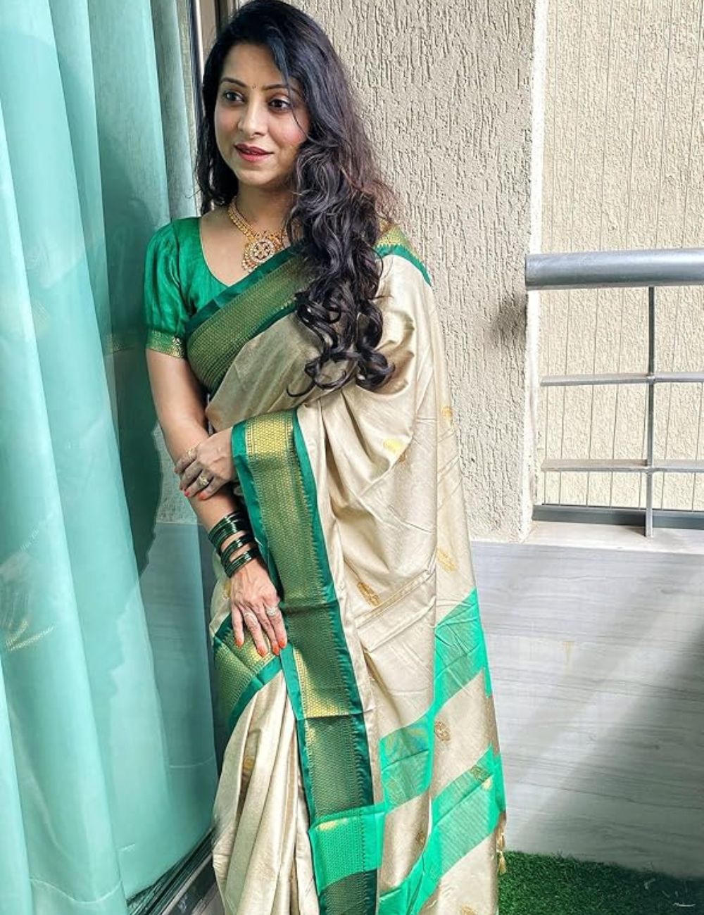 Paithani sico Gadwal cotton silk saree with unstitched blouse