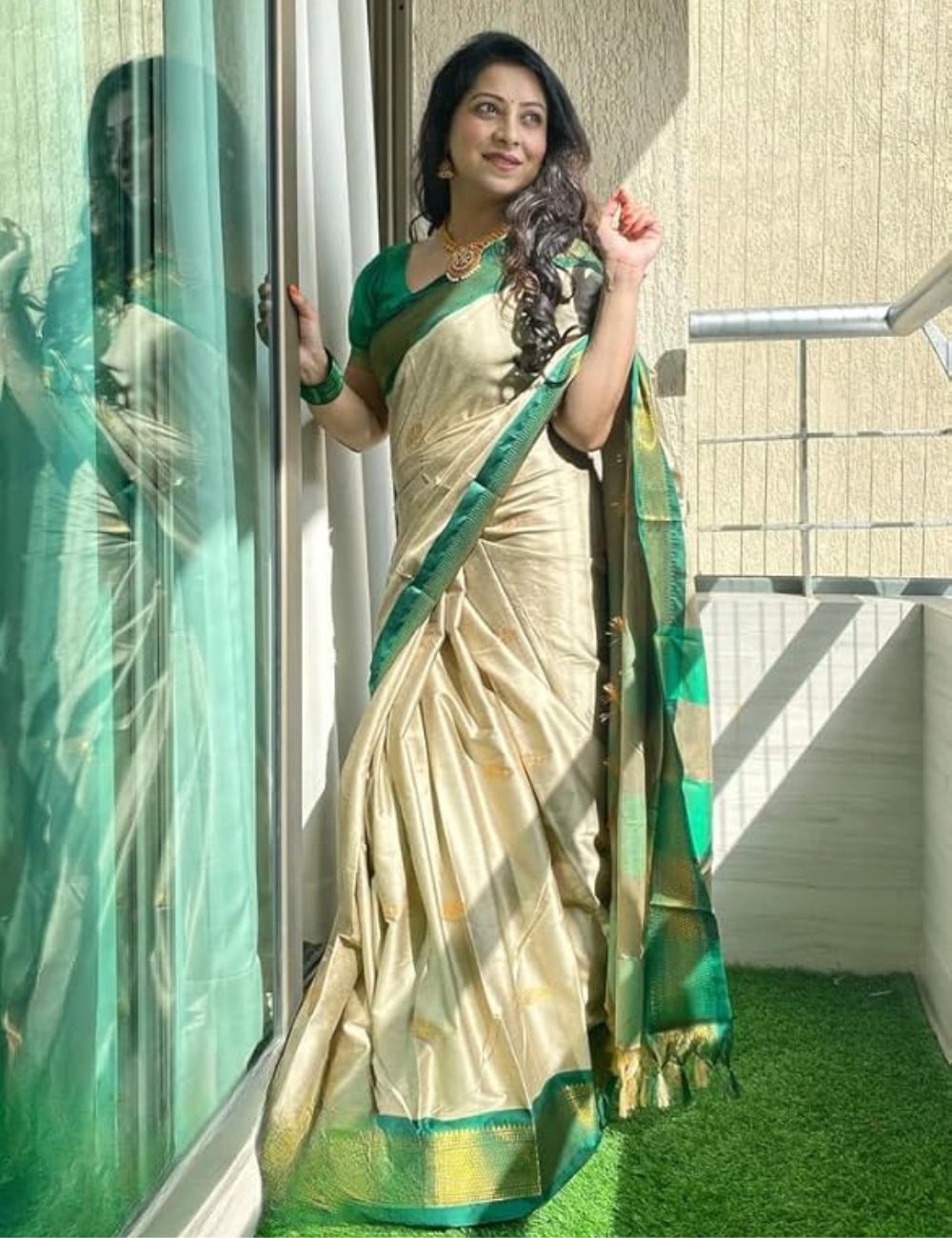 Paithani sico Gadwal cotton silk saree with unstitched blouse