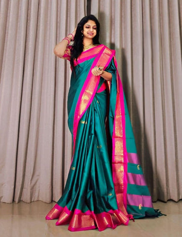 Paithani sico Gadwal cotton silk saree
