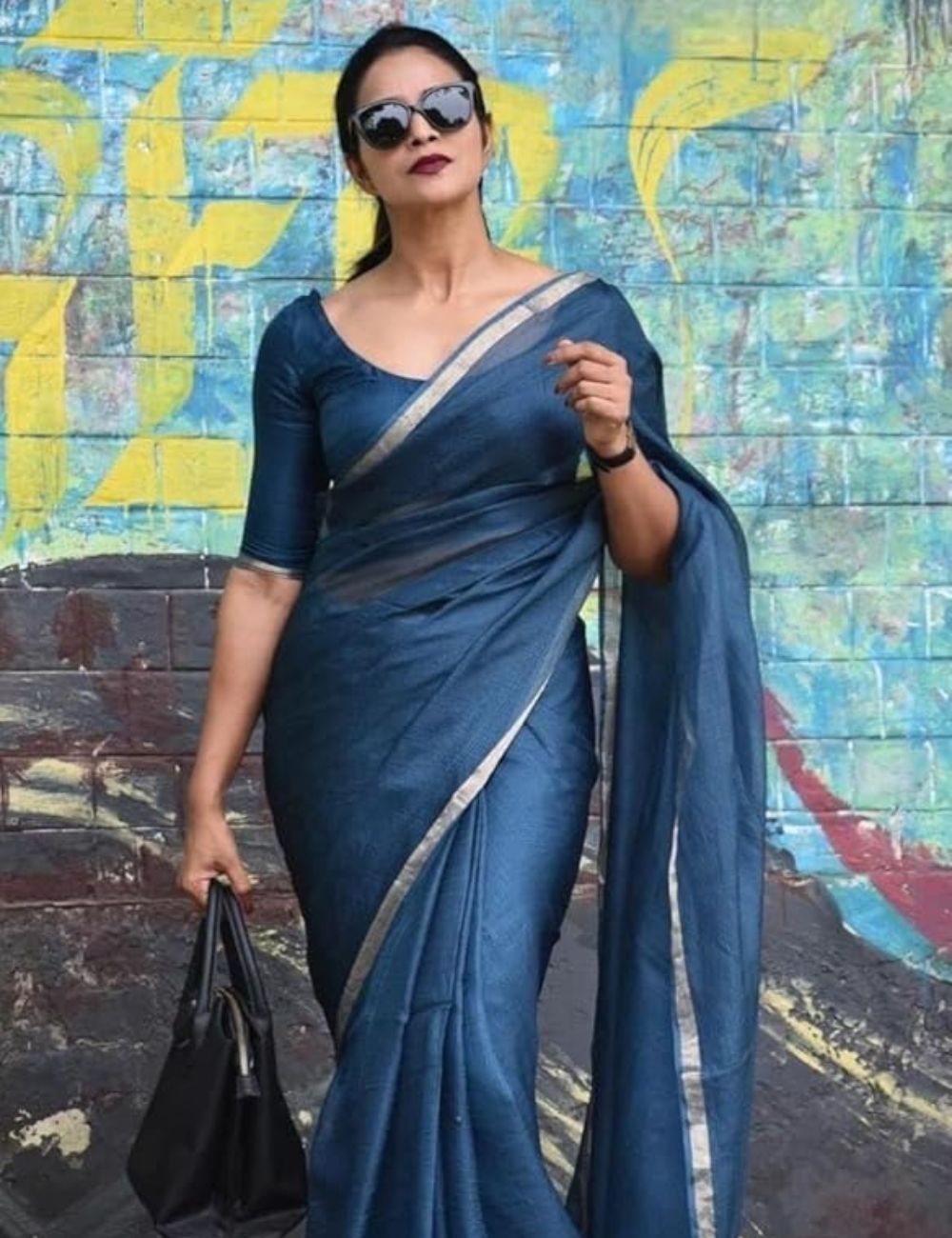 Kota silk Saree (Peacock Blue)