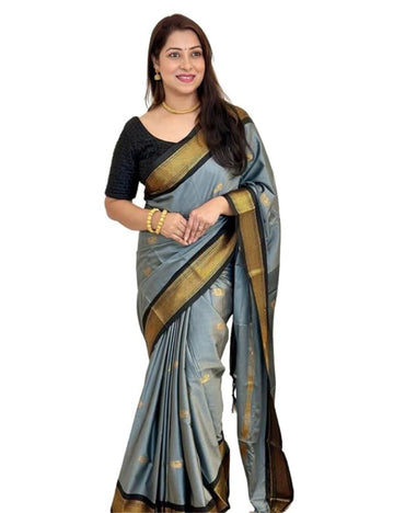 Paithani Sico Gadwal Cotton Silk Saree With Unstitched Blouse Piece