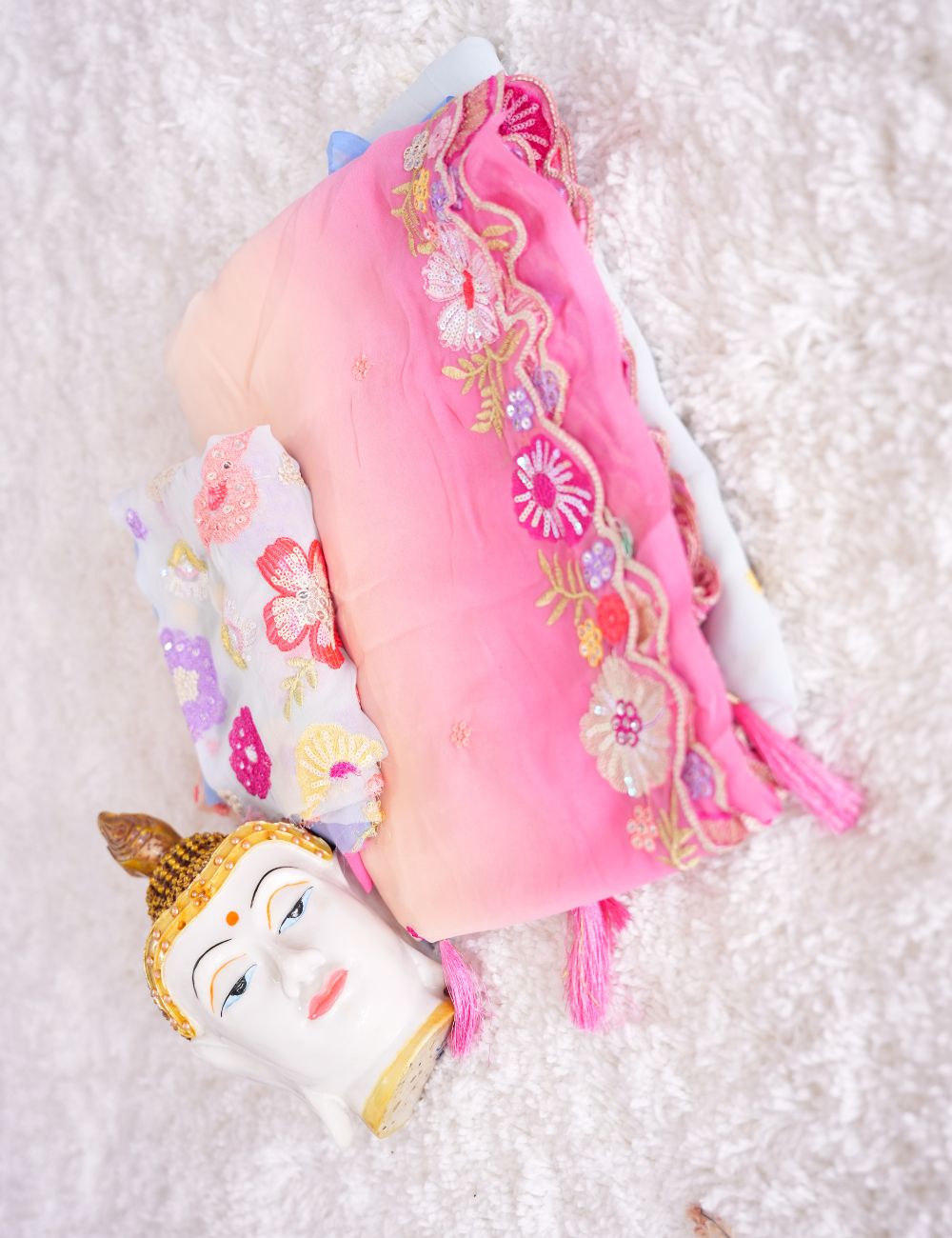 Candy Embroidery Premium Chiffon saree