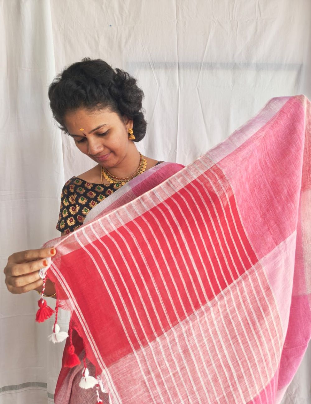 Kadhi linen saree