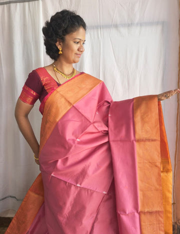 Vaazhai Naar Pattu (Pink and orange)