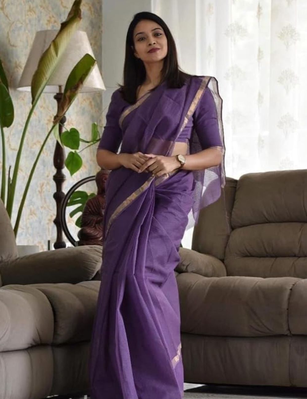 Kota silk saree (Purple)