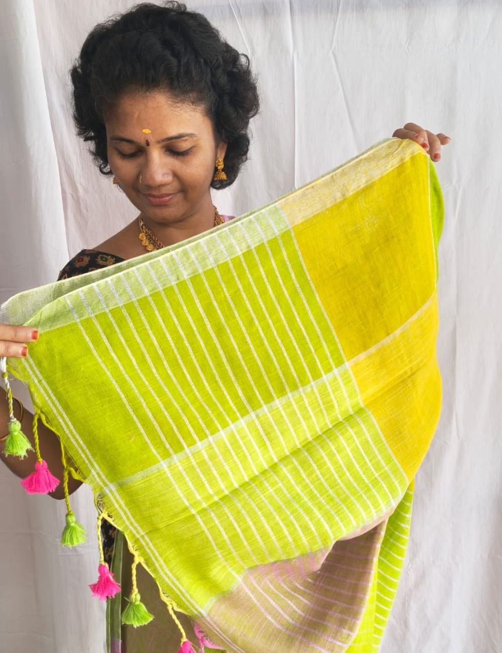 kadhi linen saree