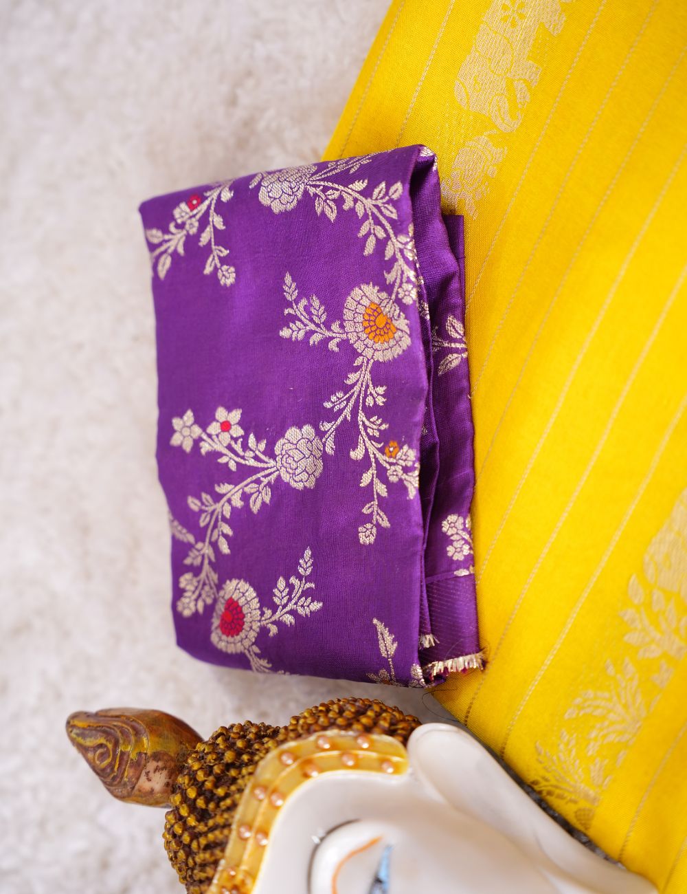 Radiant Yellow & Royal Purple Saree