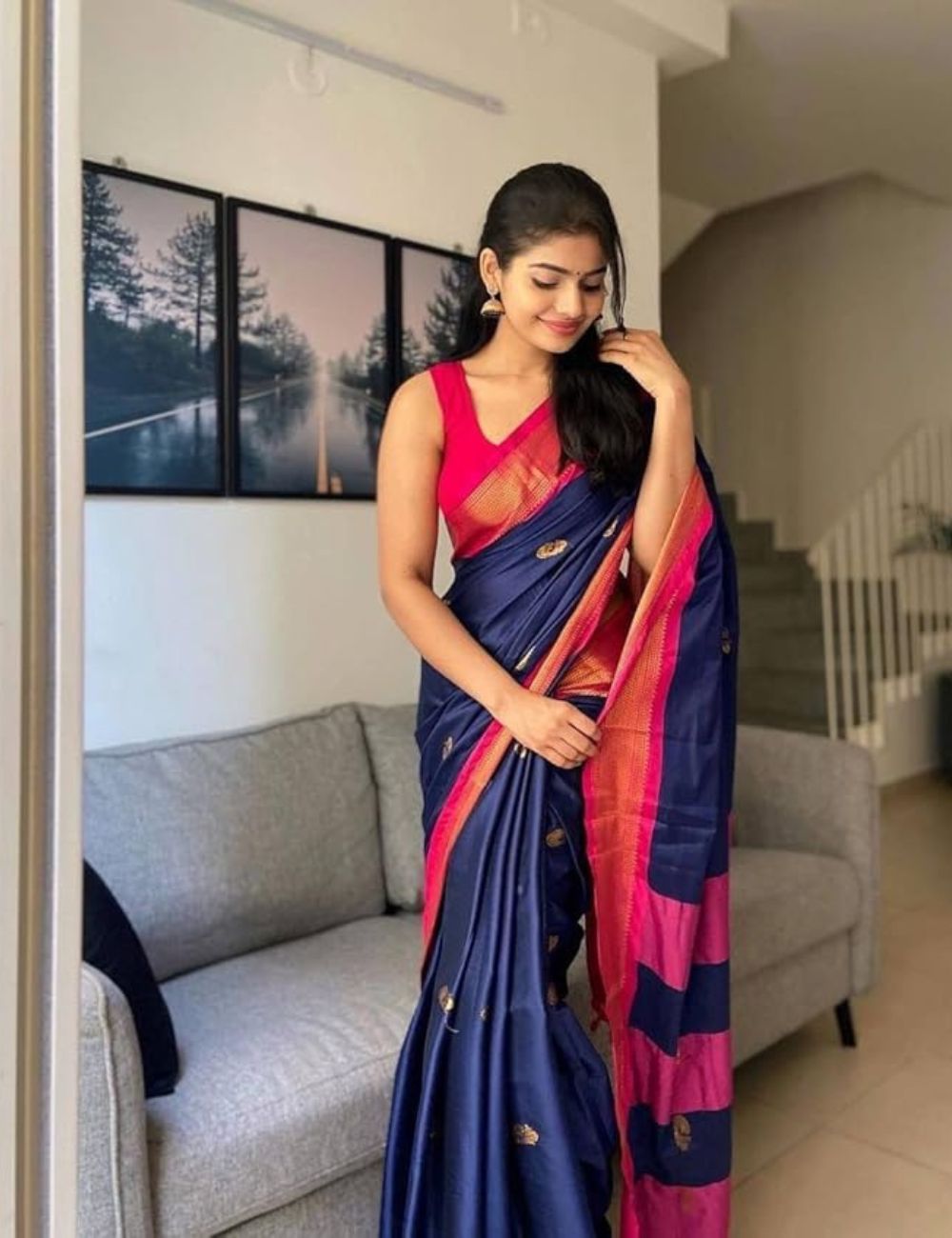 Paithani sico Gadwal cotton silk saree with unstitched blouse