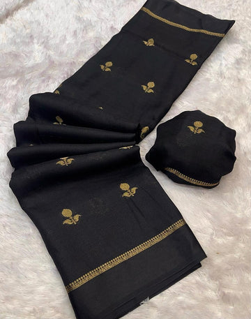 Kadhi viscous Georgette saree (Black )